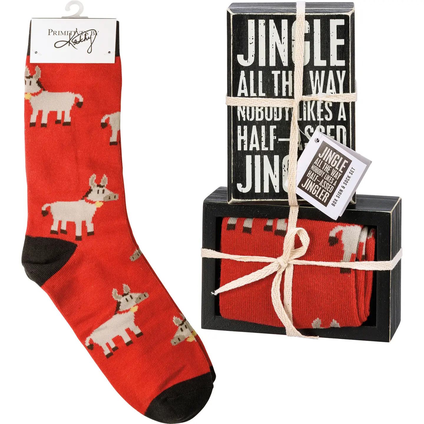 Half-A$$ Jingler Sign &amp; Sock Set
