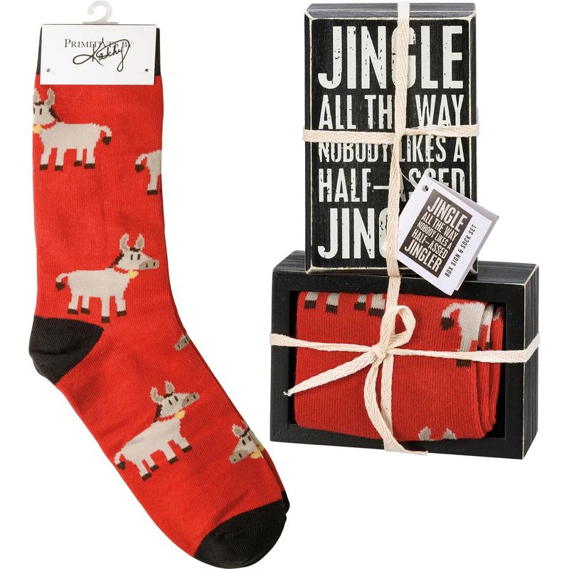 Half-A$$ Jingler Sign &amp; Sock Set