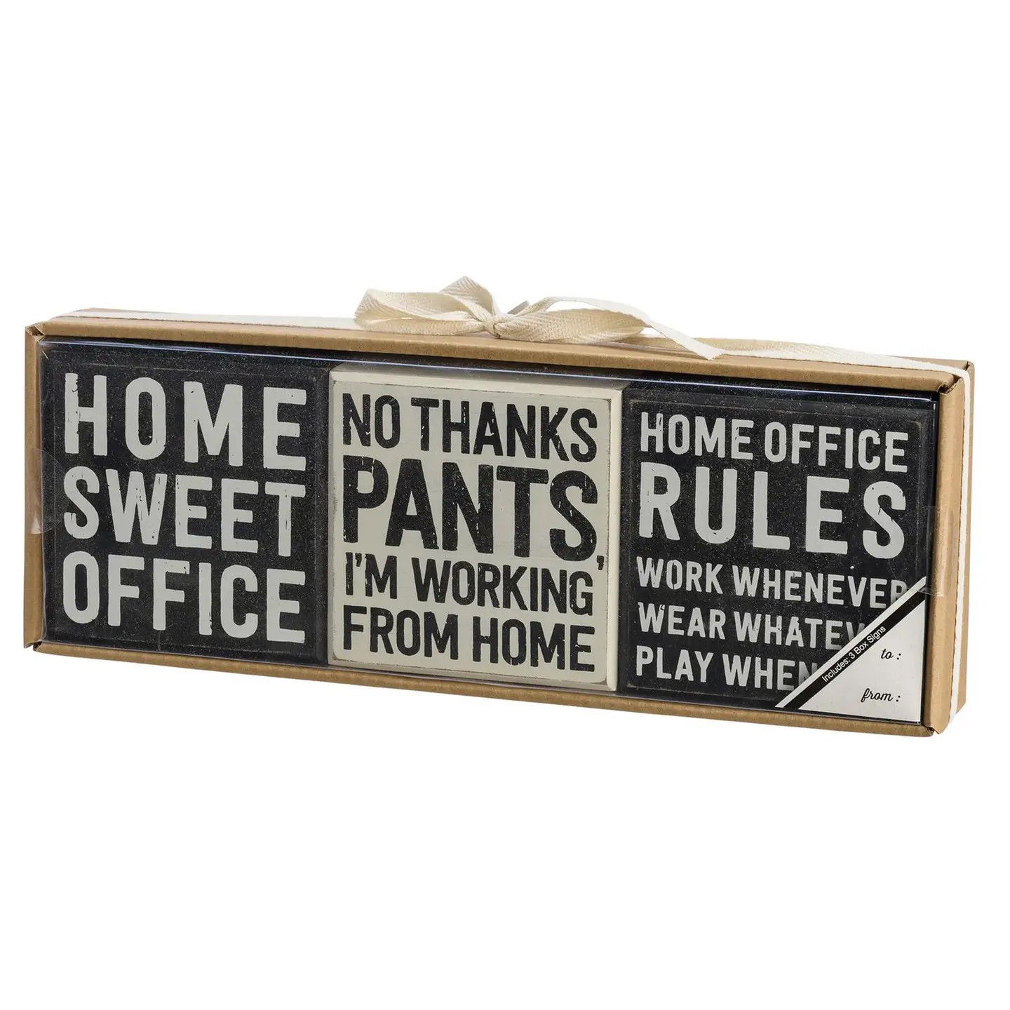 Home Office Box Sign Set (Black)