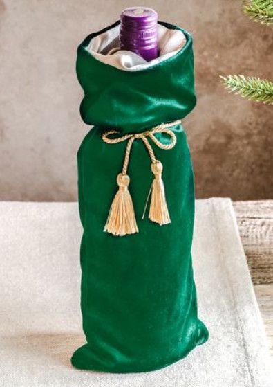 Green Velvet Bottle Bag
