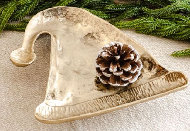 8.5&quot; Gold Christmas Cap Tray