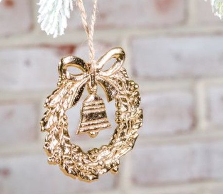 3.5&quot;  Gold Wreath Ornament
