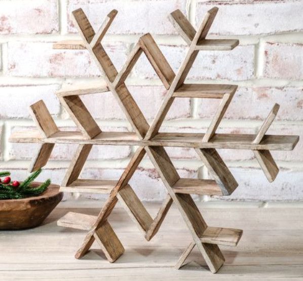 16&quot; Wood Snowflake