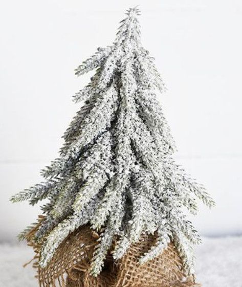 8&quot; Frosted Tree in Burlap