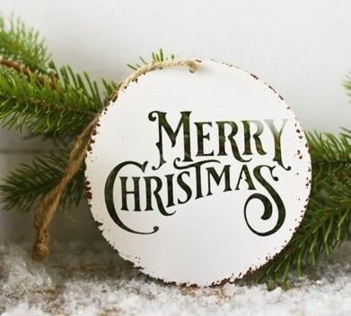 Tin Merry Christmas Ornament