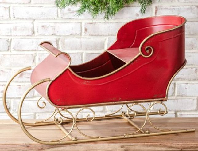 25&quot; Red Santa Sleigh