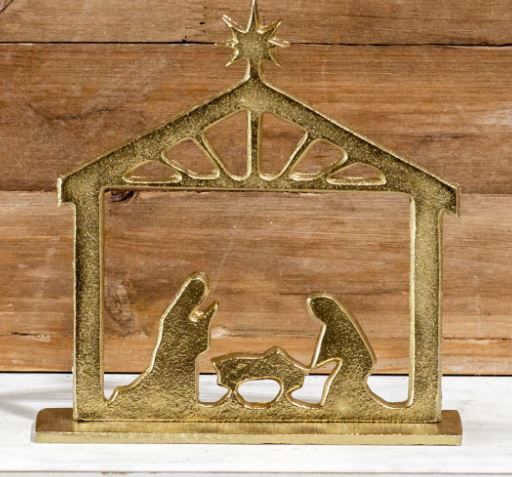8&quot; Gold Tabletop Nativity