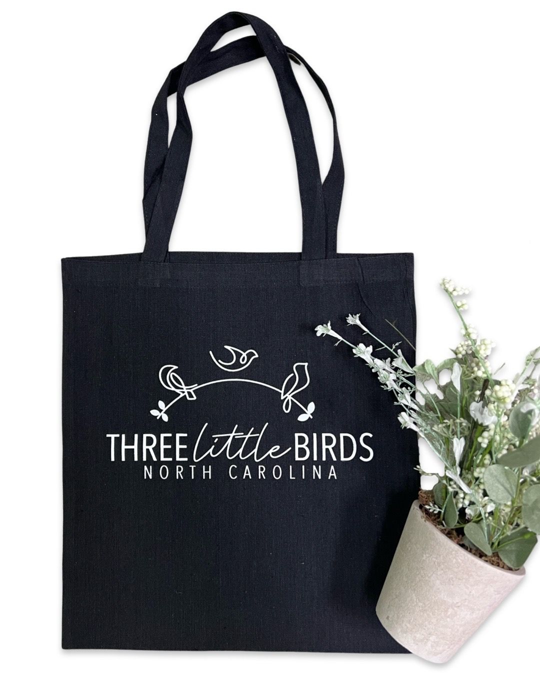 Black Three Little Birds Market Tote