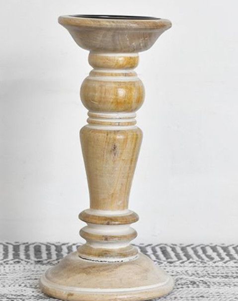 12&quot; Wood Candle Stand