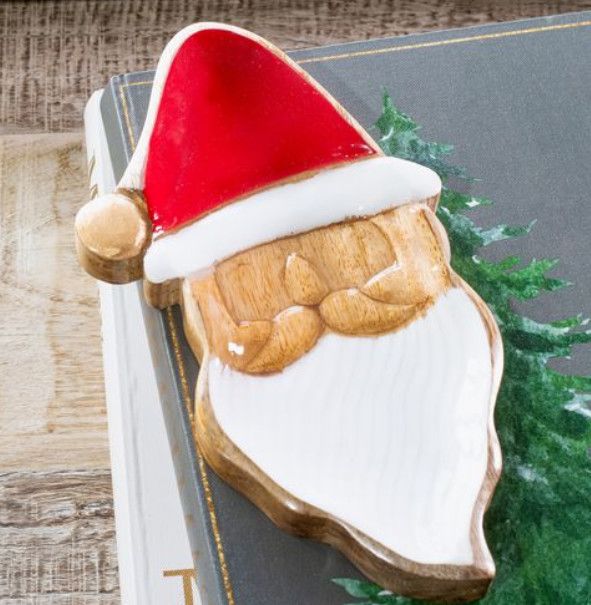11&quot; Wood Santa Dish