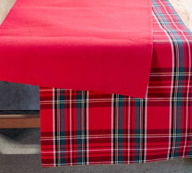 72&quot; Red/Tartan Reversible Runner