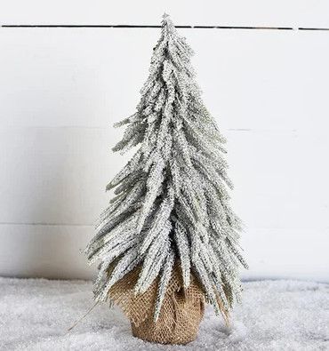 14&quot; Frosted Tree in Burlap