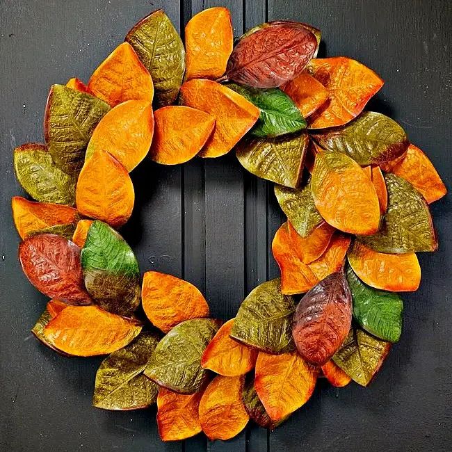 22in Wreath-Mix Fall Magnolia Leaves