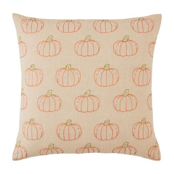 18x18 Embroidered Pumpkin Pillow