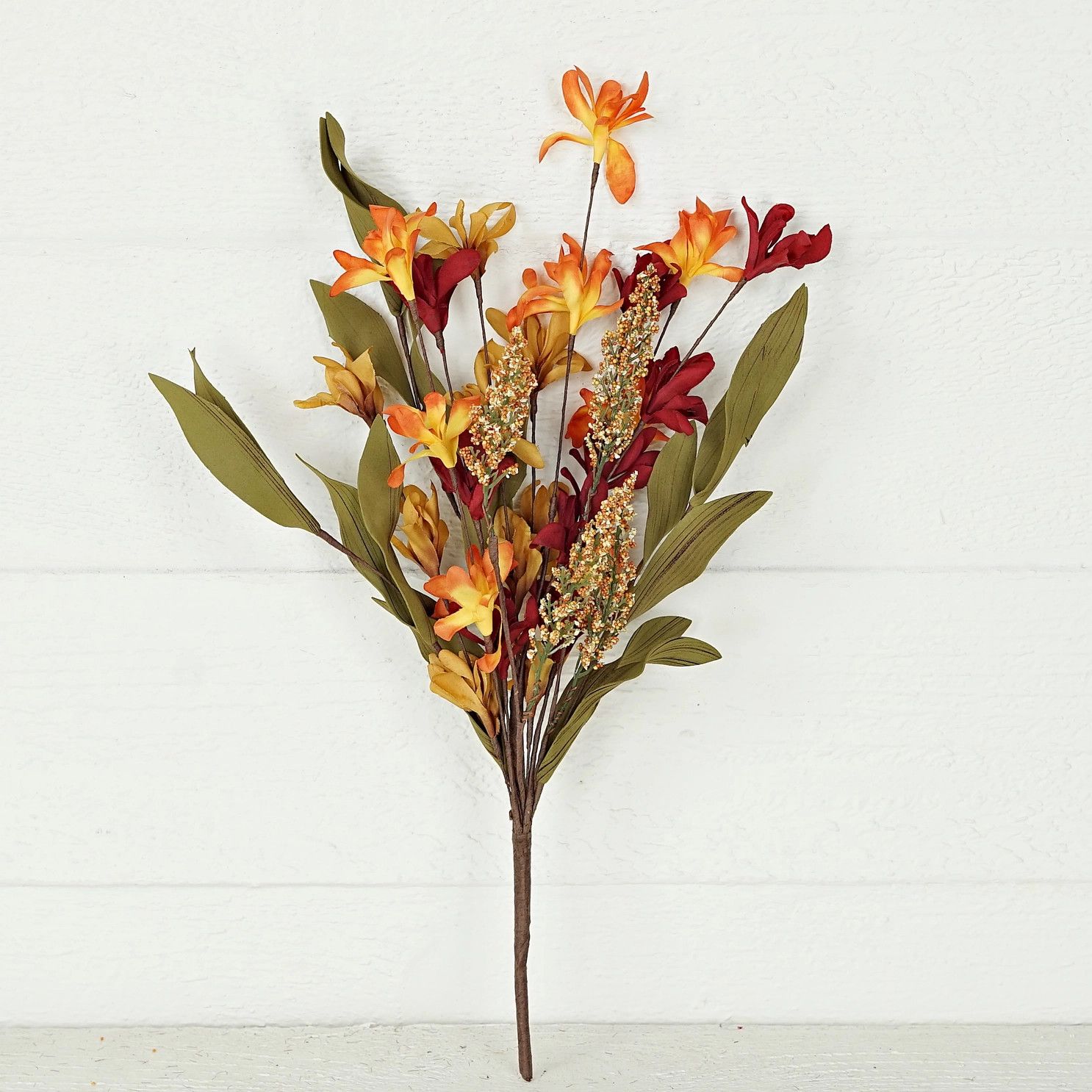 16&quot; Bush Orange Burgundy Flowers