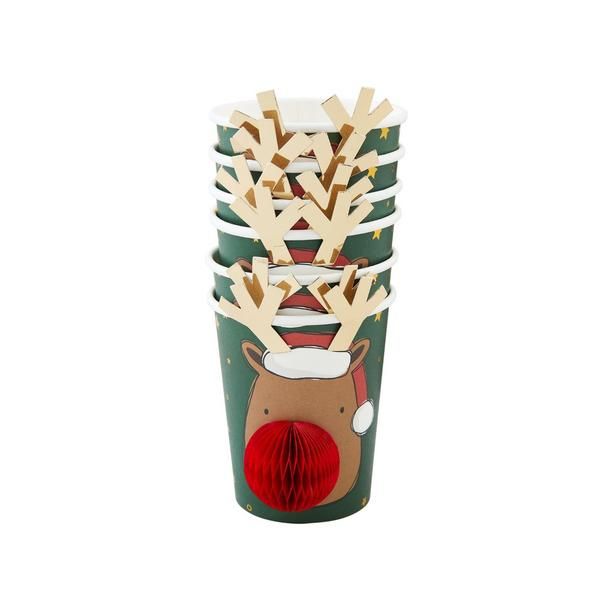 Reindeer Christmas Paper Cup Set