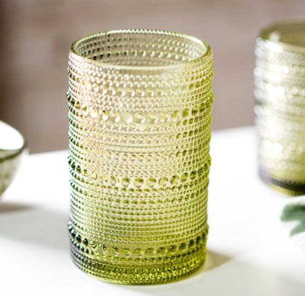 5&quot; Green Beaded Glass