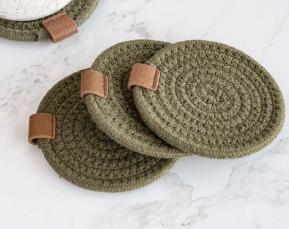 Set (4) Olive Coasters