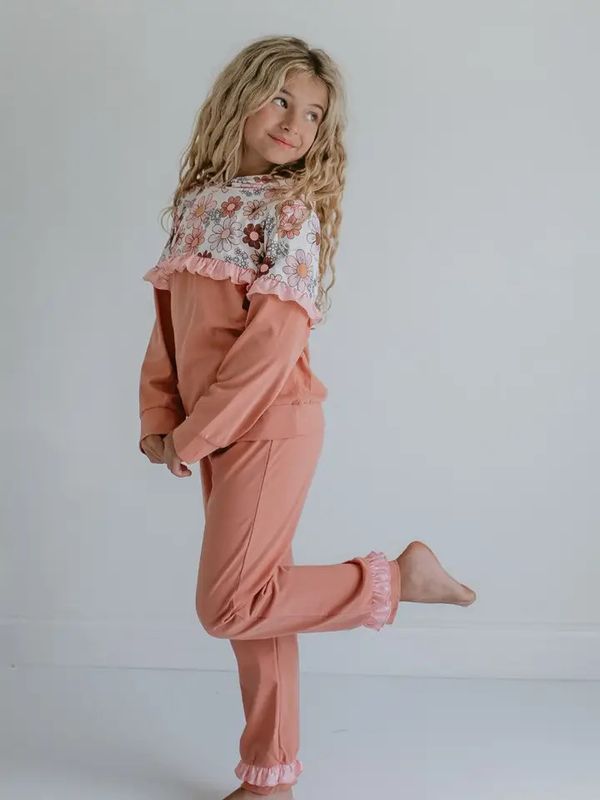 Retro Flower Loungewear Set