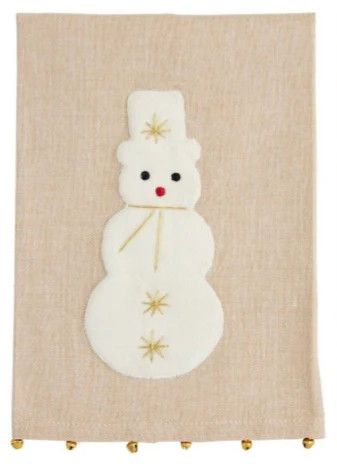 Snowman Felt Applique Towel