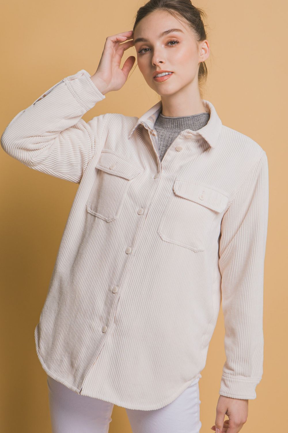 Corduroy Reversible Button Down Jacket