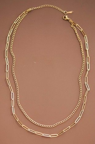 Stainless Steel Layered Chain Necklace