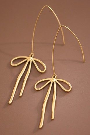 Stainless Steel Bow Threader Earrings
