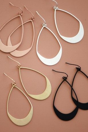 Black Metal Teardrop Earrings