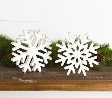 Wood Snowflake Shelf Sitter