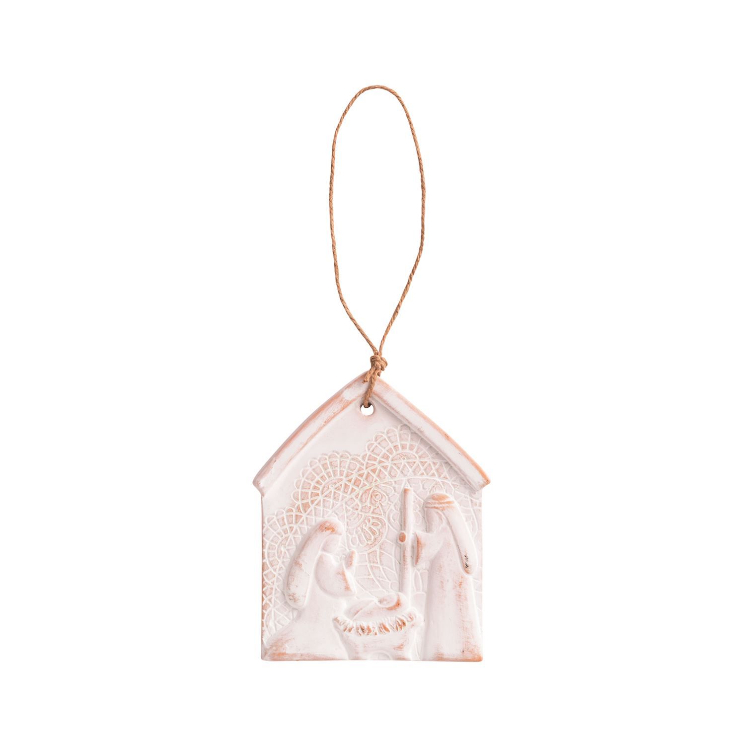 Jesus Is Born Nativity Lace Ornament