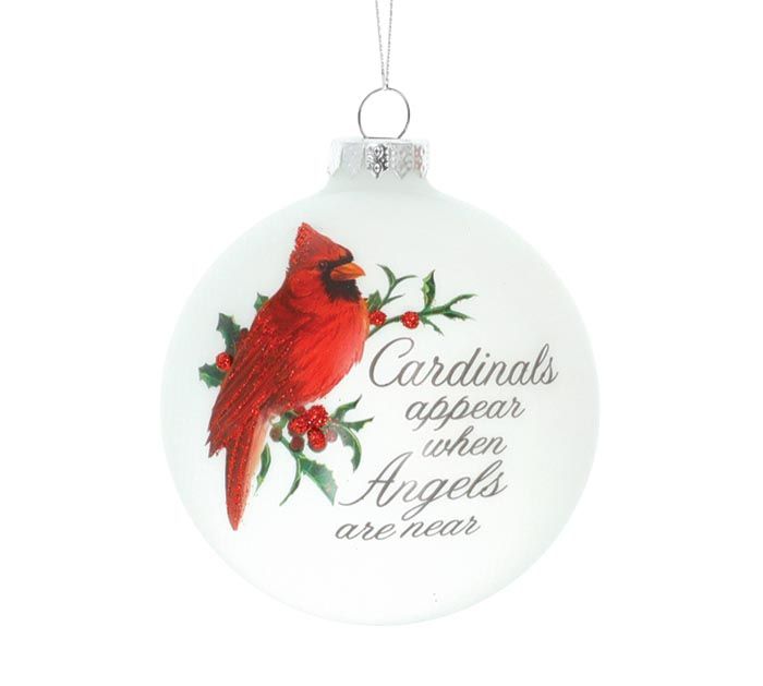 Round Cardinal Ornament