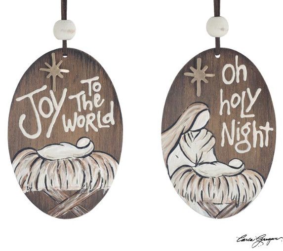 4.5" Oval Wooden Ornament