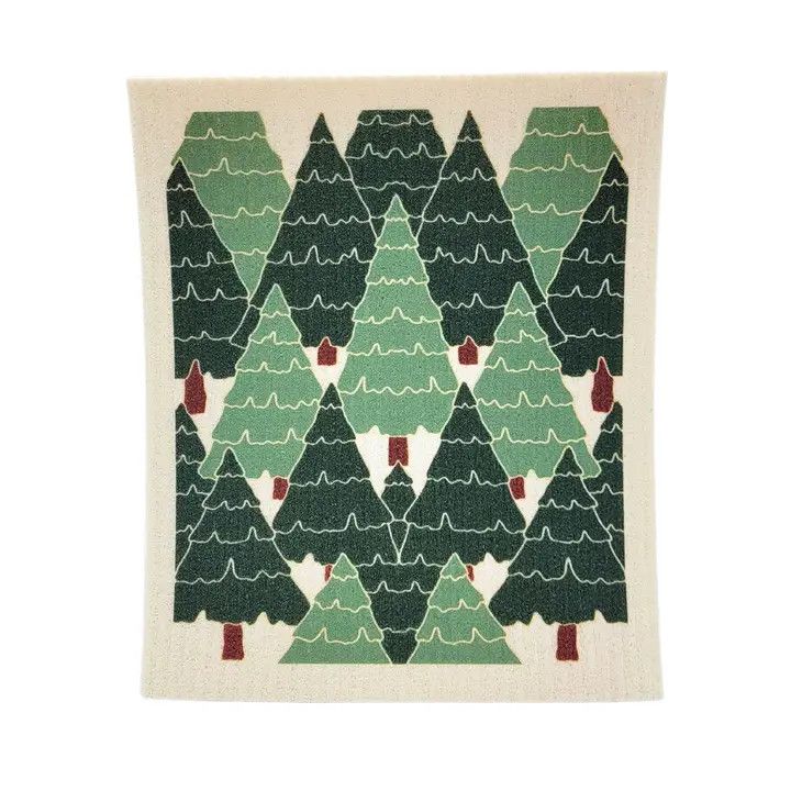 Fresh Cut Trees Swedish Dishcloth