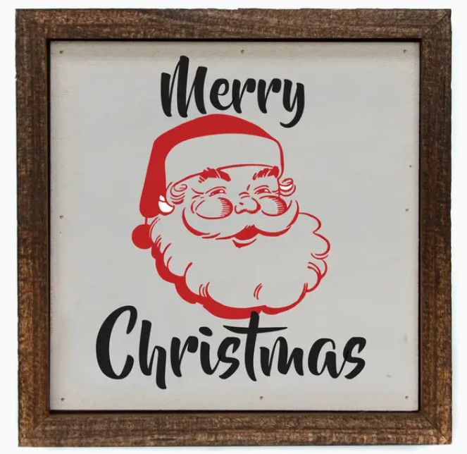 6x6 Merry Christmas Santa Sign