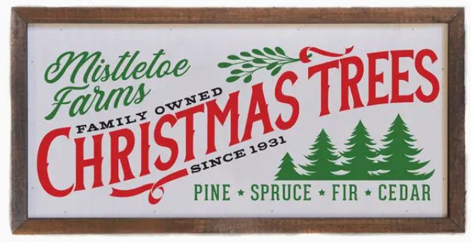 12x6 Mistletoe Farms Christmas Sign