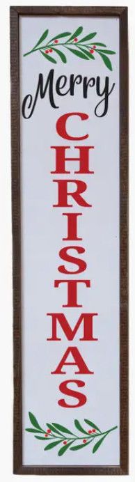 24x6 Merry Christmas Wreath Sign