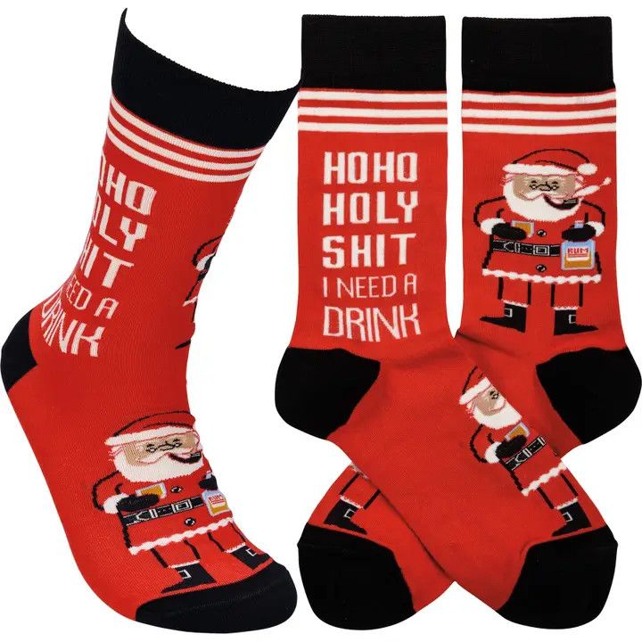 I Need A Drink Christmas Socks