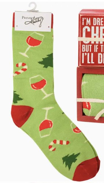 Wine Christmas Socks