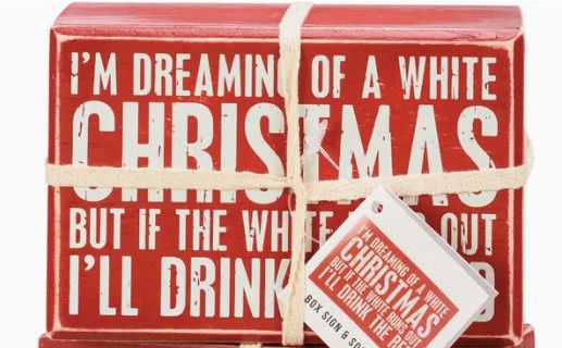 White Christmas Wine Box Sign