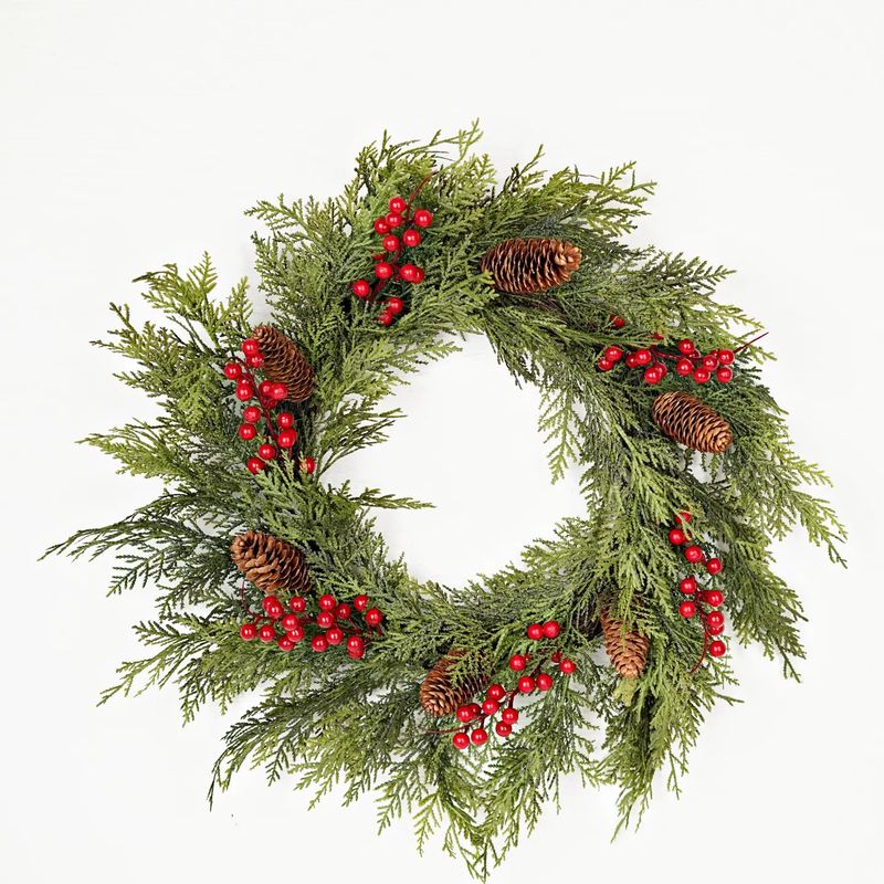 22&quot; Real Touch Cedar Wreath
