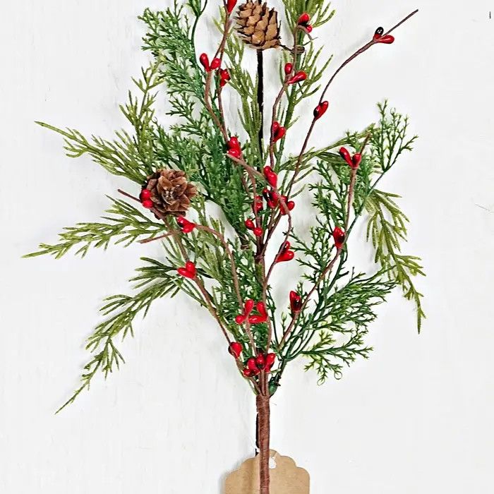 14&quot; Evergreen Pine with Red Pips
