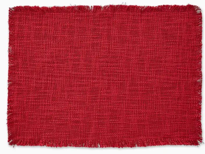 14.5&quot;x20.5&quot; Cranberry Basket Fringe Placemat
