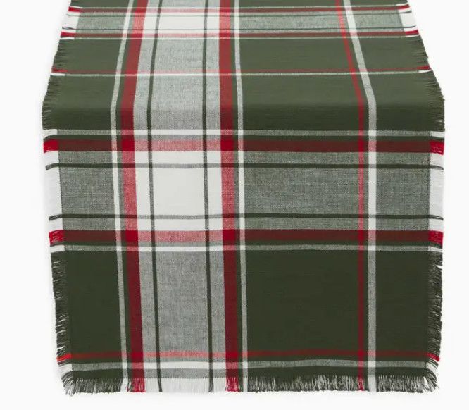 72&quot; Deck The Halls Plaid Runner