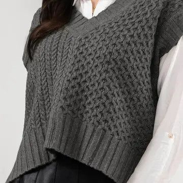Contrast Knit Sweater Vest 