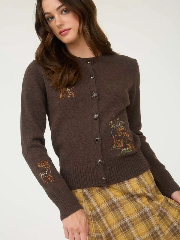 Animal Embroidered Cardigan