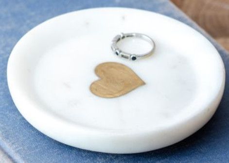 4" Marble Heart Dish