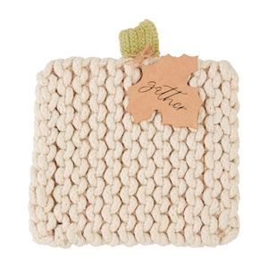 Cream Pumpkin Knit Trivet
