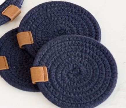 Set (4) Navy Coasters