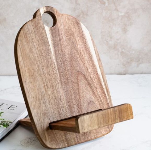 12&quot; Acacia Wood Cookbook Stand