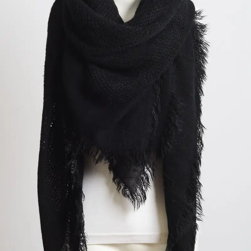 Open Weave Scarf (60x60), Color: Black